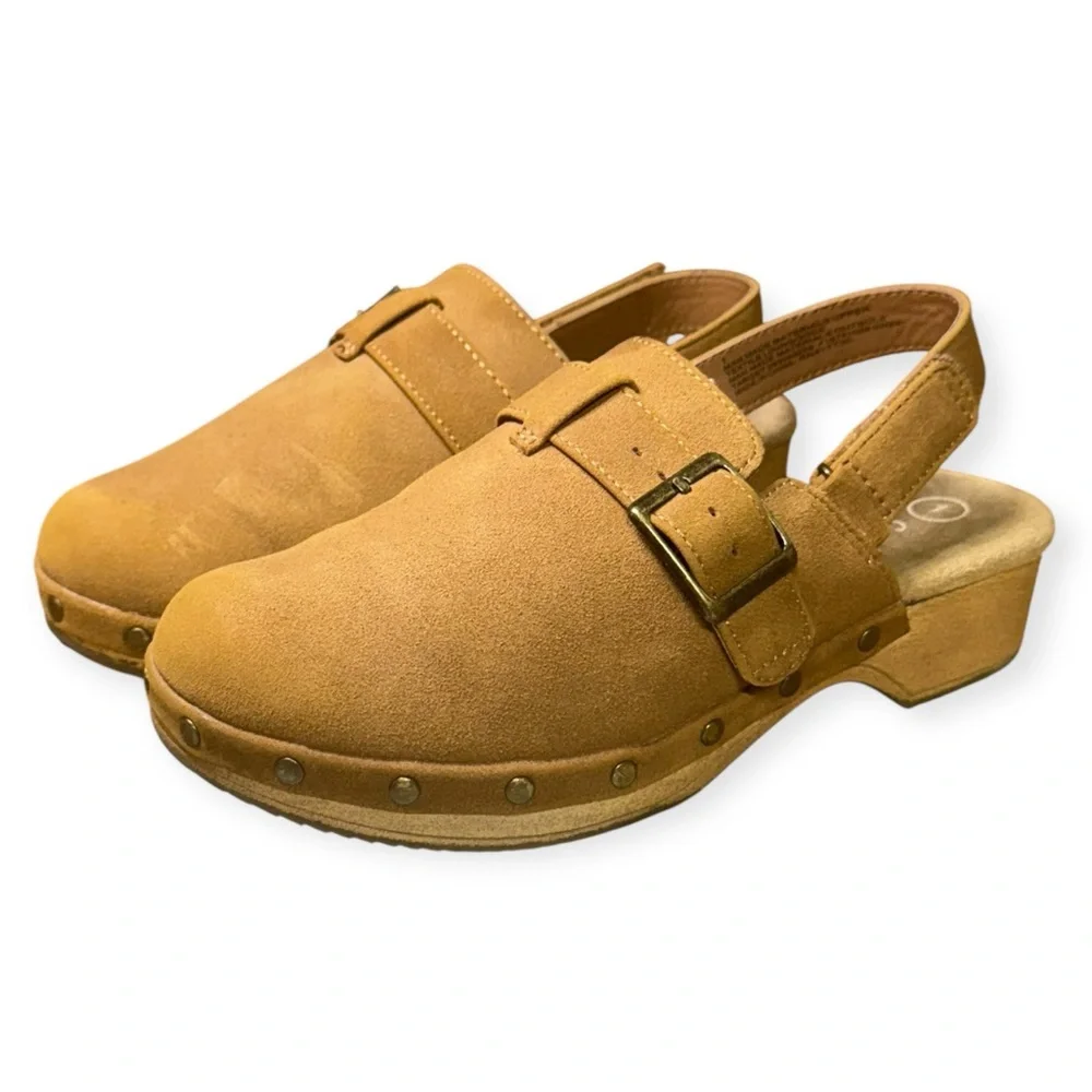 Cat‎ & Jack Women's Brown Mules with Buckle Size 1